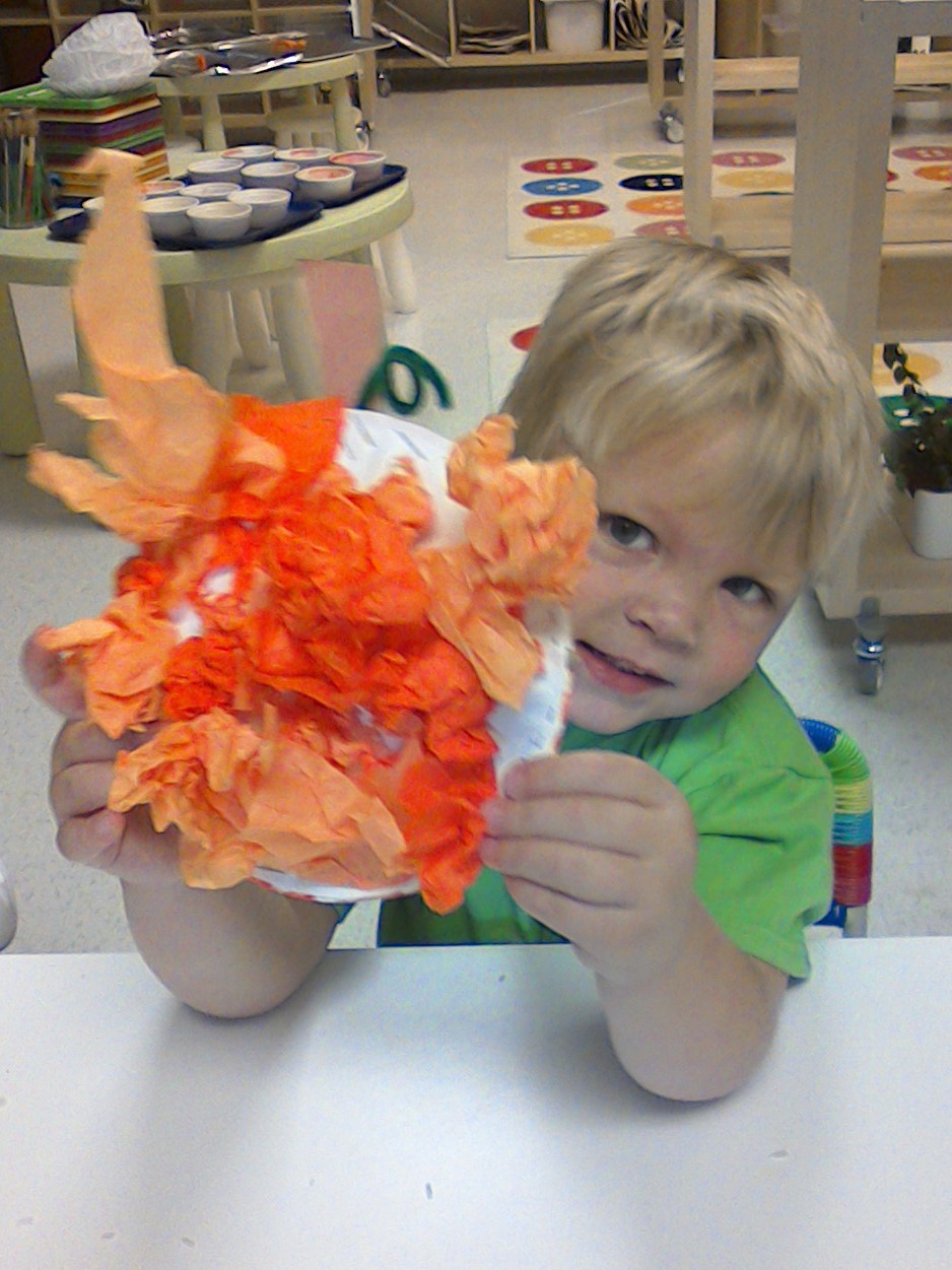 Making pumpkin shakers at Center Stage.