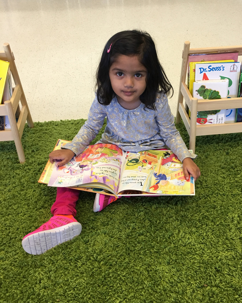 Our students love the reading center at Center Stage Preschool!