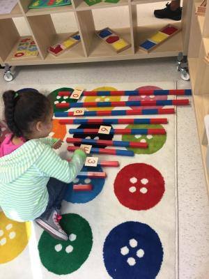 Center Stage uses Montessori counting rods